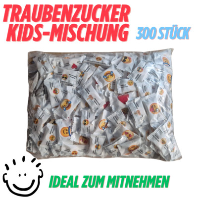 300 Stück Traubenzucker Bonbons Emoji Motive Großpackung Süßigkeiten Beutel