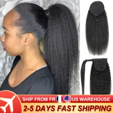 Straight Ponytail Human Hair Drawsting Extensions For Women In Hair Soft Feel