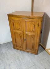 Antique Rustic Asian Solid Wood Cupboard Cabinet with Shelves, Doors Dovetailed