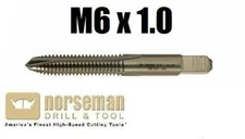 M6 x 1.00 Metric 2FL Spiral Tap High Speed Steel BEST QUALITY Norseman 60124