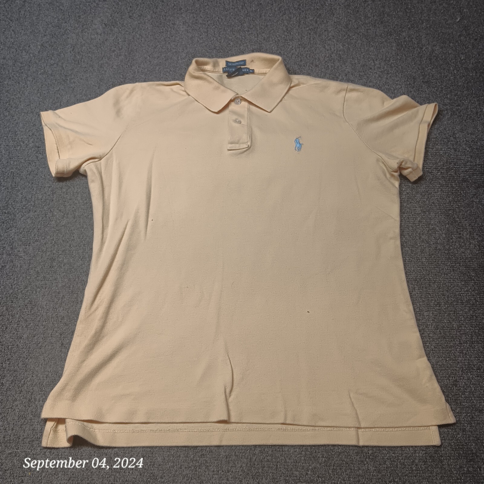 Ralph Lauren Camicia Teen XL Giallo Collo The Skinny Polo Golf Pony