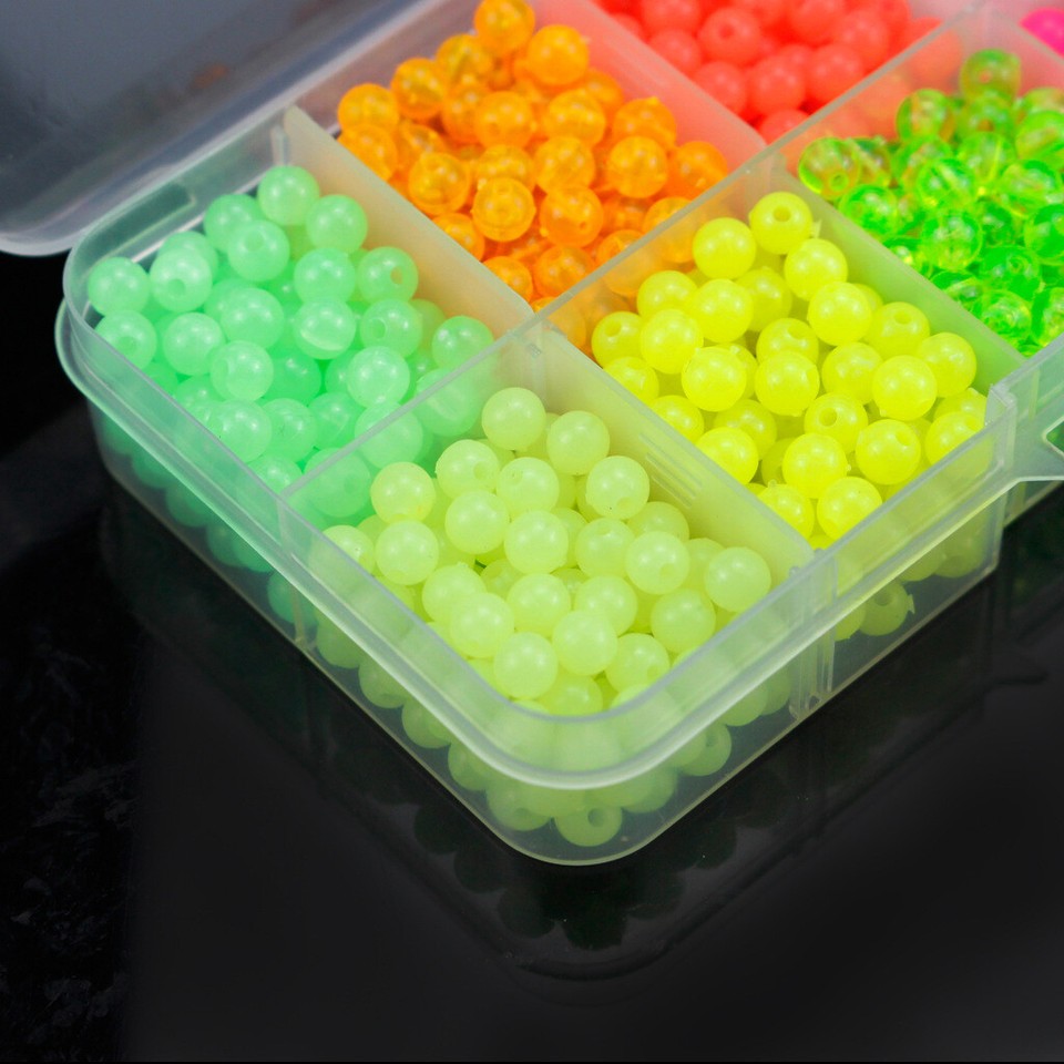 1000pcs 5mm Fishing Beads Assorted Beads Round Float Glow Fishing Rig ...