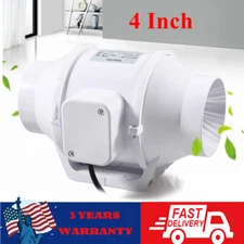 4'' Inline Duct Fan - Quiet, Waterproof Blower for Efficient Air Circulation
