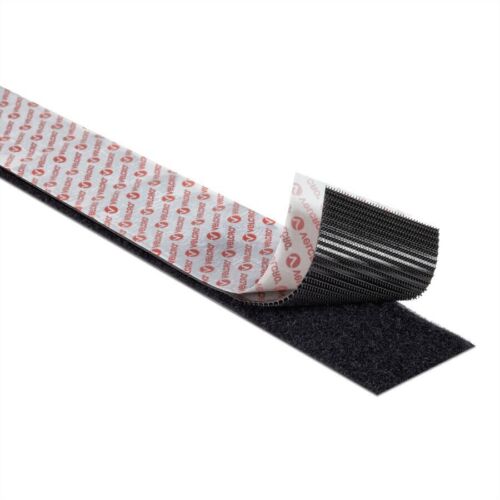 Bande velcro® extra fort auto-adhésive crochet et duvet 50 mm x 1 m noir - Photo 1/1