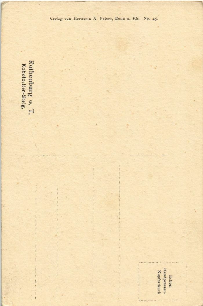 Old postcard postcard Rothenburg- Kobolzeller Steig GERMANY (1074651)