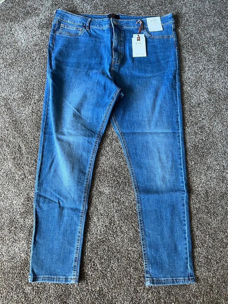 F F Skinny High Rise Blue Denim Jeans 99 Cotton Size 20 Regular 20R Brand New