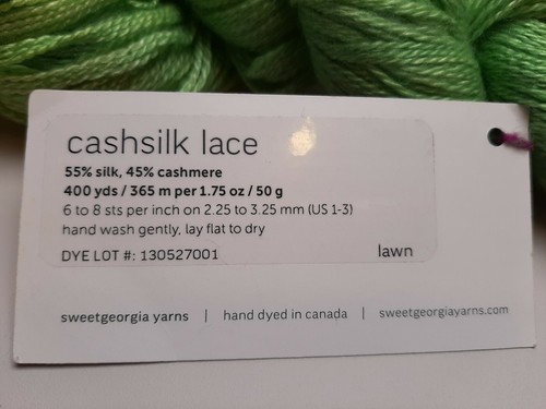 SweetGeorgia Yarn Cashsilk Lace Lawn 7001 Cashmere Silk - Picture 4 of 4