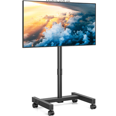 TAVR Mobile Tilt TV Cart TV Stand with Lockable Wheels for 13-50 inch TVs