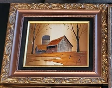 RARE!!! c1960s Albert LeGrand French Country Scene Oil on Canvas Painting Signed