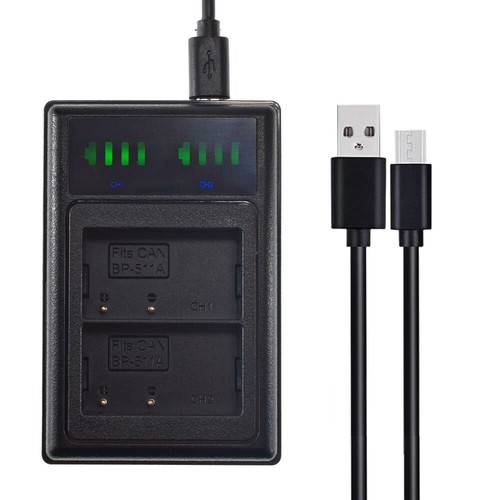 BP-511 Battery or LCD Dual Charger for Canon EOS 50D D30 D60, Kiss, Kiss Digital - Picture 26 of 29
