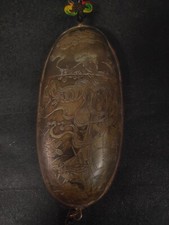 Collectible Chinese old copper Hand-carved beauty pattern Exquisite Glasses case
