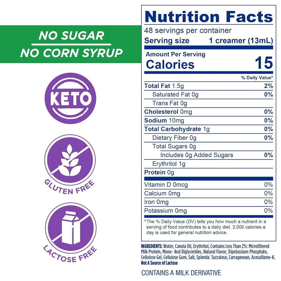 SPLENDA Sugar Free Low Calorie Single Serve Coffee Creamer Cups, French