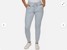 Marc New York Women's Ribbed Knit Soft Slim Pants, Water Blue, Size S