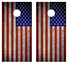 Patriotic Red is For The Blood That They Shed Cornhole Board Wraps FREE LAM