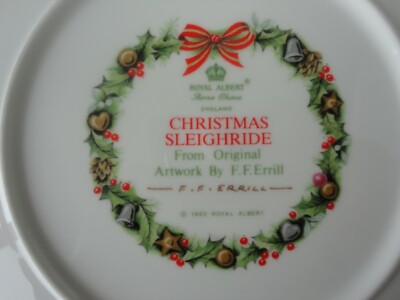 Royal Albert Christmas Sleighride Plate From Original Artwork F.F.