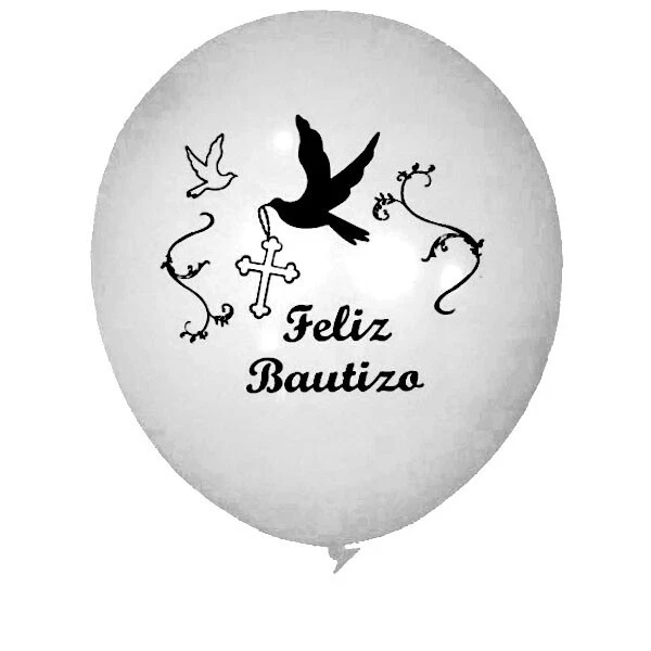 40 Feliz Bautizo Globos Blue White or Pink Balloons Baptism (12") - Image 4 of 4