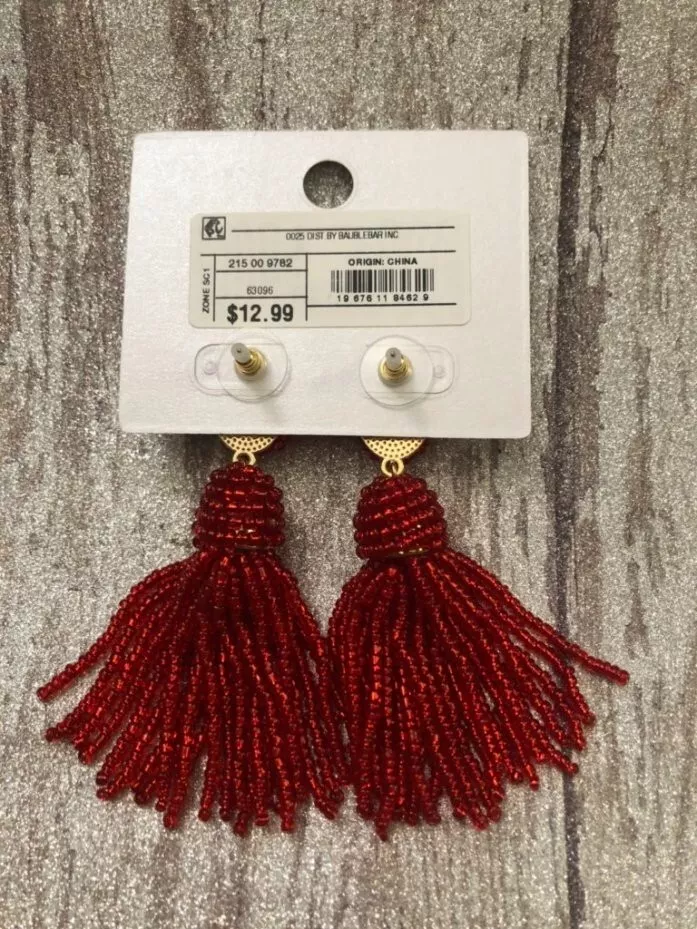 Red cheap baublebar earrings