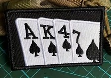 Playing Cards Spades Moral Iron On Patch With Hook And Loop To Attach