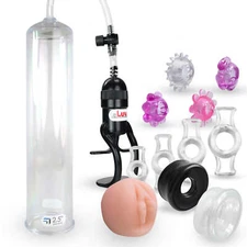 LeLuv Penis Pump EasyOp Zgrip Large 12 Inch x 2.5 Inch DELUXE Full Kit