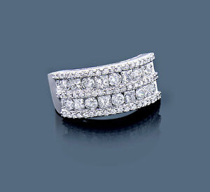 Ring Diamant Brillant Prinzess 14 Karat 585er Weißgold 2,07 Karat Top Wesselton 