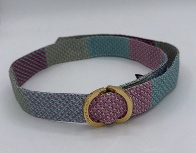 Vineyard Vines Silk Belt Women M Patchwork Neon Whale Preppy Leather Buckle Slim Vineyard Vines Whale Belt In Women main image 3