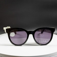 Nicole Miller Womens Sunglasses Petite Black Frame Vintage Style