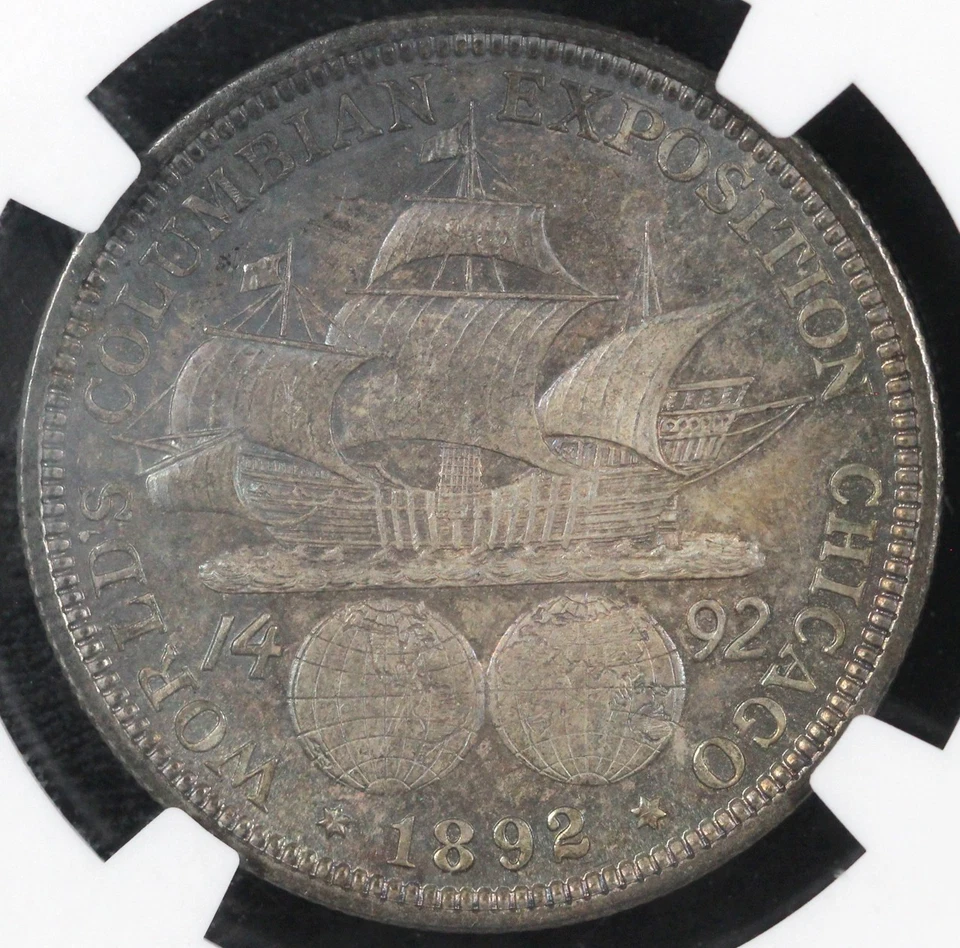 1892 50c Columbian Exposition Silver Commmemorative Half Dollar NGC MS 63 - Image 2 of 4