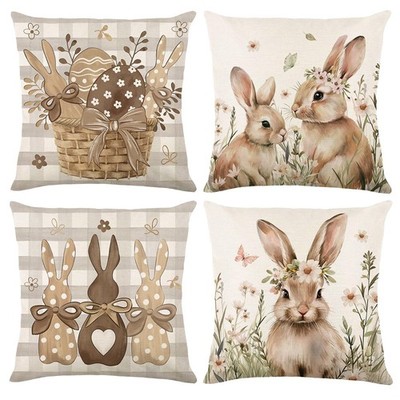 4 Stück Ostern, Osterdeko Modern, Easter Decoration, 45 X 45 cm Kaninchen Blu...