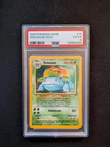 Venusaur 1999 Pokemon TCG Base Set Holo Rare PSA 4 Card 15/102