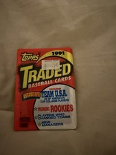 RARE  1991 TOPPS TRADED WAX PACK 7 BASEBALL CARDS * STILL SEALED BRAND NEW HTF*