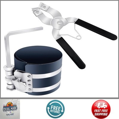 Piston Ring Compressor Tool Adjustable 2.08''-6.89'' Engine Plier Installer