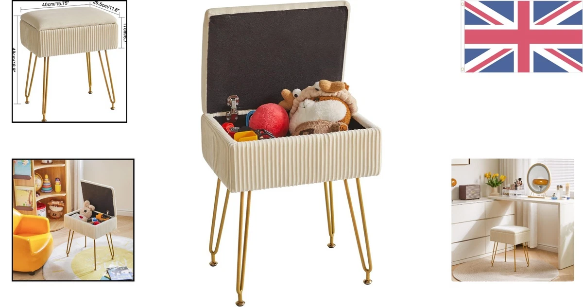 Compact Velvet Pouf with Removable Cover - Versatile Footstool for Any Room