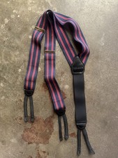 Authentic vintage Burberry Blue  Red Striped Suspenders