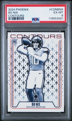 2024 Phoenix Bo Nix #CON-BNX Contours Rookie PSA 6
