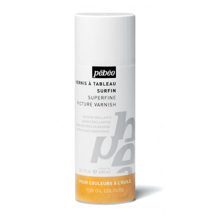 Vernis A Tableau Surfin Pébéo aérosol 400 Ml pour stopper le jaunissement des toiles