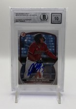 DEYVISON DE LOS SANTOS 2023 BOWMAN DRAFT ON CARD AUTOGRAPH BECKETT AUTHENTIC 10