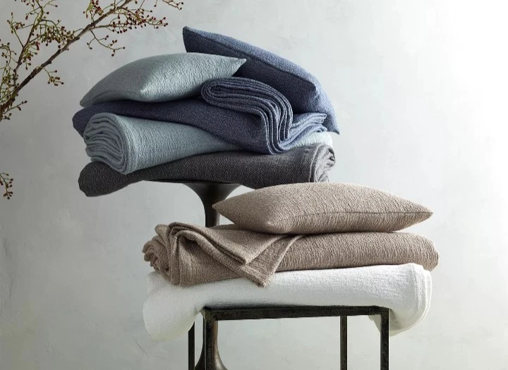 Matouk "Pacific" TWIN Coverlet, 100% Egyptian Cotton, Pool, NWT - Image 3 of 4