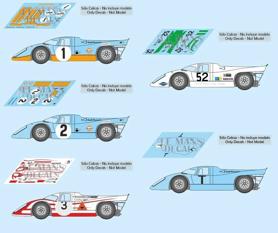 Décal Porsche 917k Daytona 1970 1/32 1/24 1/43 1/18 slot 917 K décalcomanies - Photo 1/1