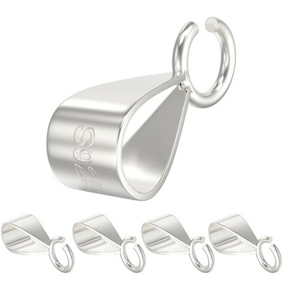 925 Sterling Silver Bails for Jewelry Making with Open Loop, Slider Necklace ...