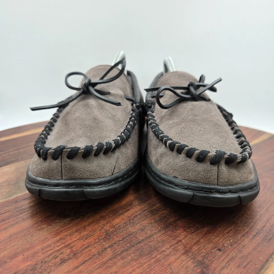 LB Evans Atlin Zapatos Para Hombre 9M Gris Negro Gamuza Mocasín Mocasines Zapatillas Comodidad Foto 2 de 4