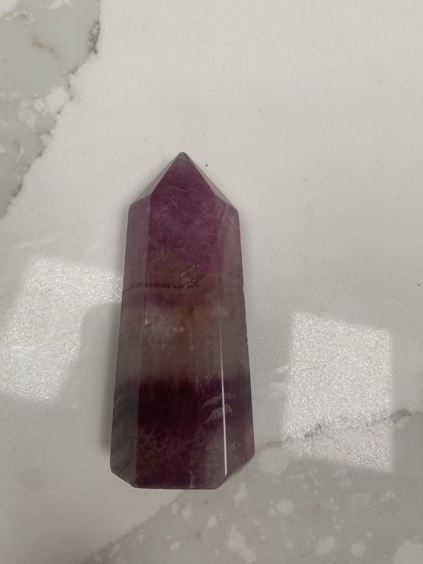 Polished Purple Crystal Healing Point Wand for Spiritual Energy and Reiki