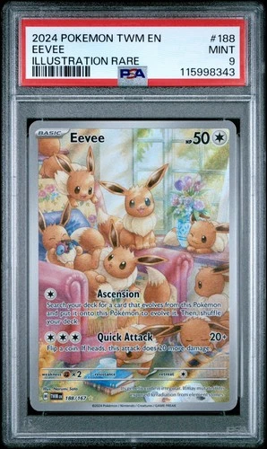 PSA 9 Eevee 188 Twilight Masquerade Illustration Rare