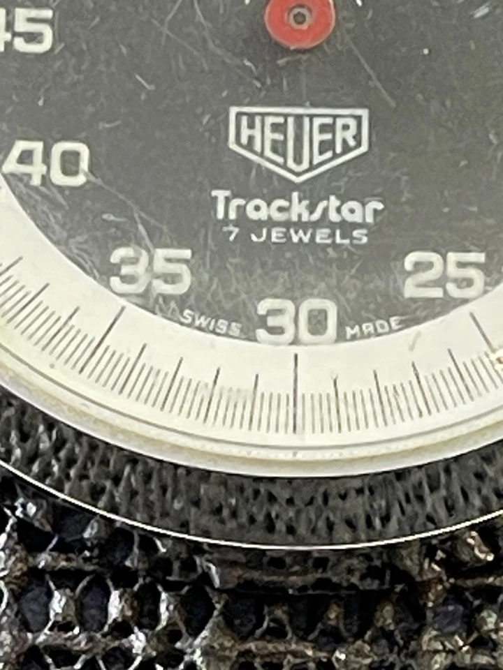 Cronómetro Heuer Trackstar 7 joyas cronómetro hecho en Suiza funciona Foto 3 de 4