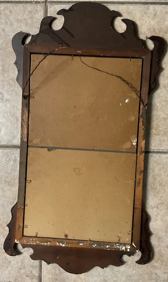 Espejo Chippendale original del período federal americano finales del siglo XVIII principios del siglo XIX Foto 4 de 4