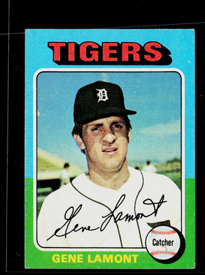 1975 Topps Mini Set-Break #593 Gene Lamont, Excellent , (HUCK'S)