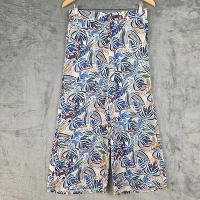 C&C California Pants Large Linen Wide Leg Beach Coastal Resort Vacation Cropped - Image 1 of 4