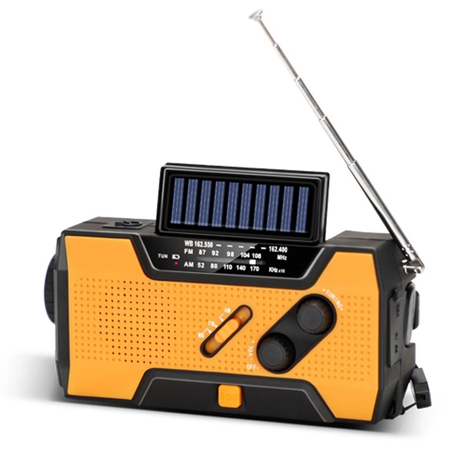 Emergency Multifunctional Radio FM AM WB Hand Crank Solar USB Charging 2000mAh - Bild 2 von 4