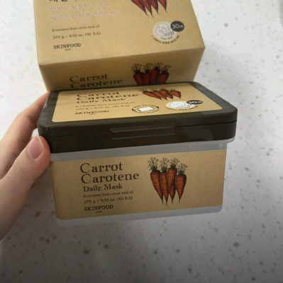 SKINFOOD Carrot Carotene Daily Mask 30 Sheets Soothing Hydrating K-Beauty