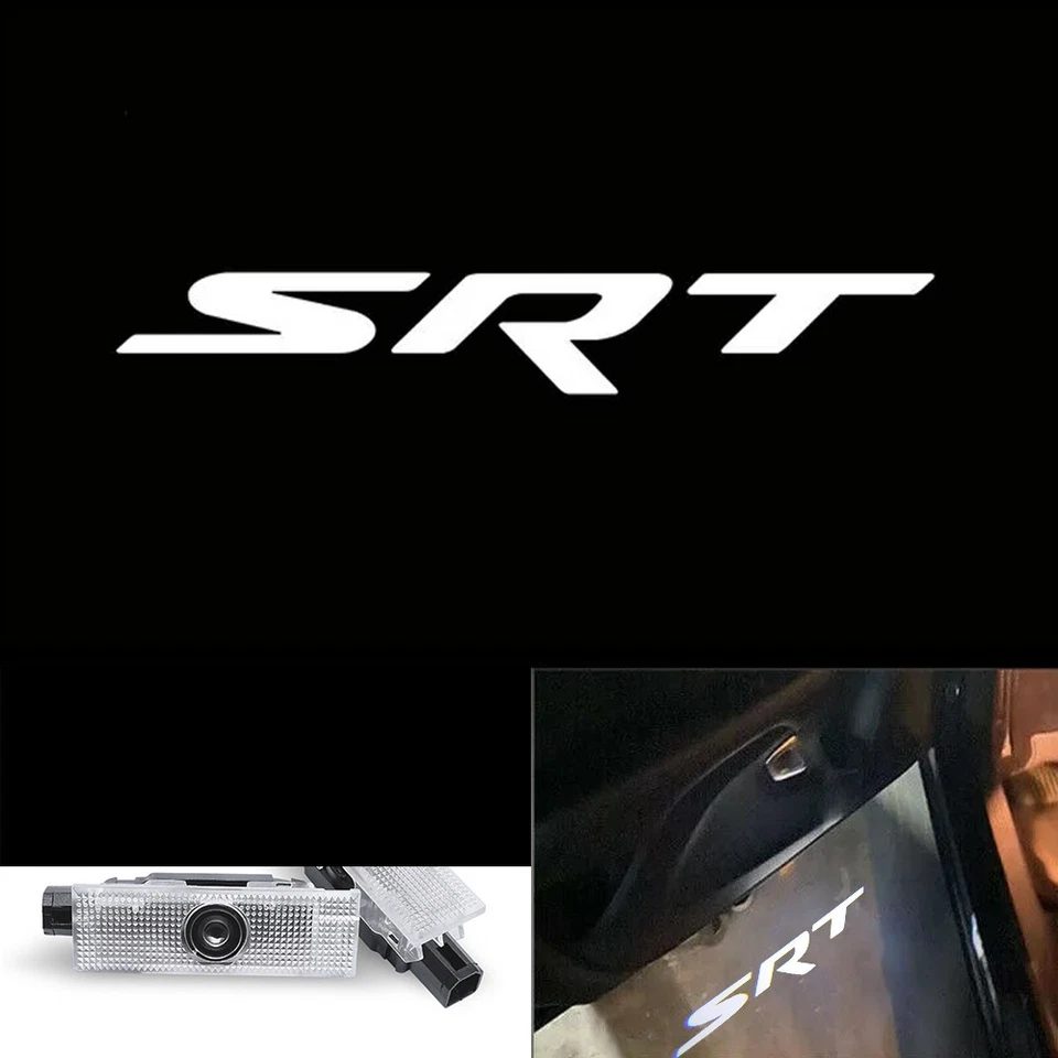 2PCS Door Welcome Lights White SRT Ghost Projector Lamp For 2008-2022 Challenger - Image 3 of 4
