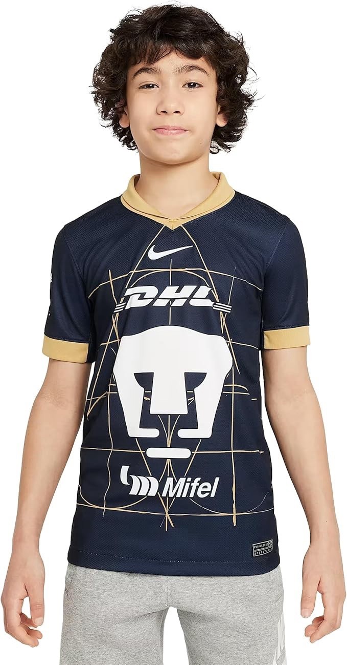M- Nike Big Kids DRI-FIT Pumas UNAM 2024/25 Stadium Away Soocer Replica Jersey.